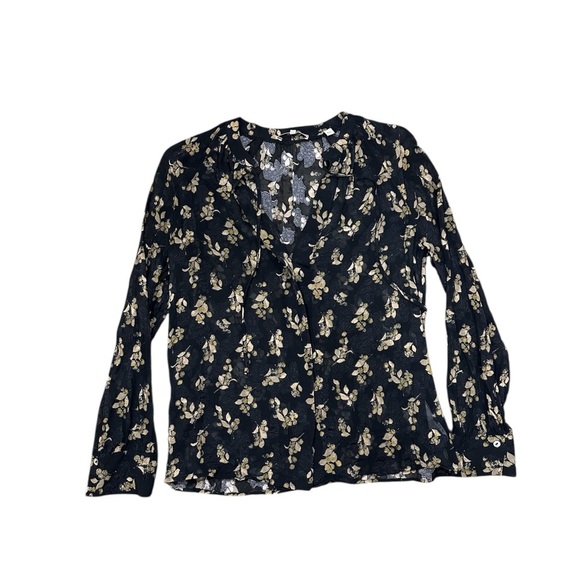 Vince Silk Floral Black Blouse SP - Picture 1 of 7